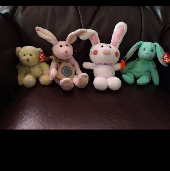 Ty Other - TY Beanie Babies Plush Toy Set Lot of 4 vintage Plushies 3 NWT and 1 NWOT
